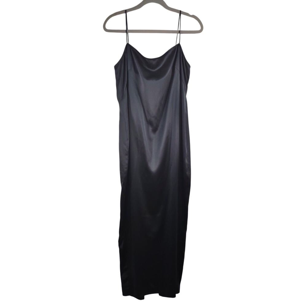 Tom and Linda Platt Deep Gray Slip Dress, Size 12